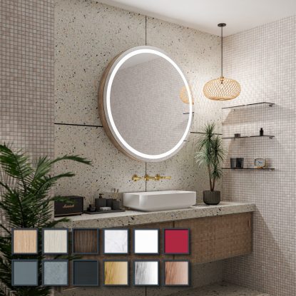 Spegel med LED Runda London PREMIUM