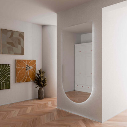 Halvoval spegel med LED-belysning - Latina
