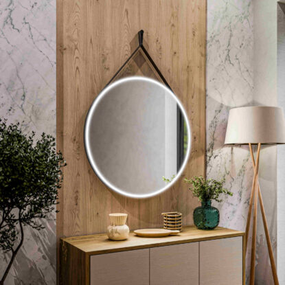 Delhi – Rund LED Loftspegel på Strip i aluminiumram